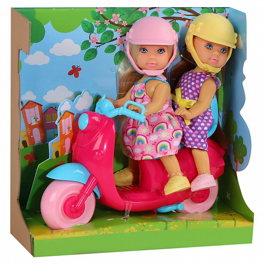 Набор кукол (две малышки), в комплекте скутер, аксессуары,  в/к 16*7,5*16 см в Джамбо Тойз #2