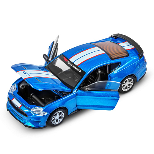 ТМ "Автопанорама" Машинка металлическая 1:43 Ford Mustang GT, синий, тюнинг, откр. двери, свободный ход колес, в/к 23,5*10*4 см в Джамбо Тойз #4