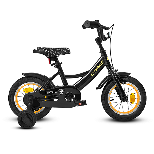 Велосипед двухколёсный CITYRIDE, модель CR-B2-04F7, рама сталь, колеса алюминий 12", цвет чёрный-оранжевый в Джамбо Тойз #4