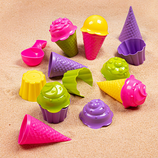 ТМ "Компания Друзей" Набор мороженое розово-желто-зеленый, 17 предметов в сетке 15х15х16 см, в Джамбо Тойз #4