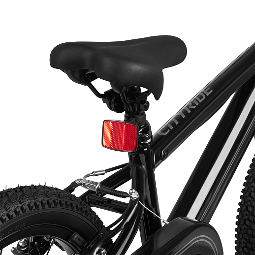 Велосипед двухколесный CITYRIDE, модель CR-B2-10FU, рама сталь, колеса алюминий 16", v-brake тормоза, встроенная в раму подсветка, балансирные колёса, цвет чёрный в Джамбо Тойз #10