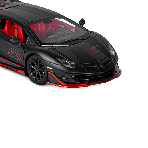 Игрушка для детей: Машинка металлическая, 1:24, Lamborghini, цвет черный, свободный ход колес, свет, звук, артикул JB1251757 в Джамбо Тойз #3
