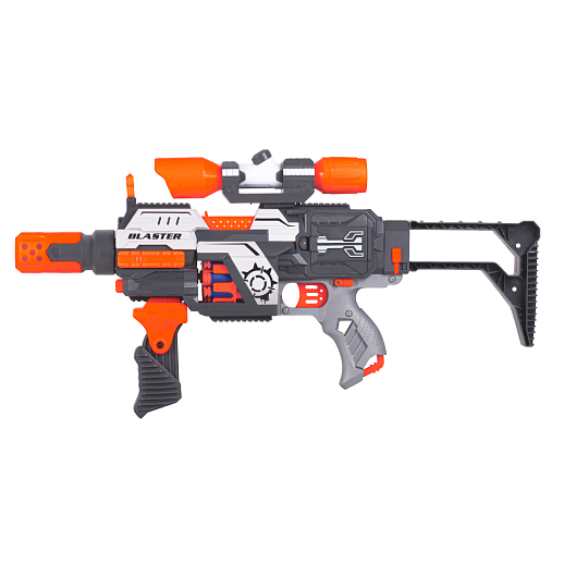 Бластер с мягкими пулями, на бат., 30 пуль в компл., барабанный магазин, в/к 43,5*10,5*22,5см в Джамбо Тойз #6