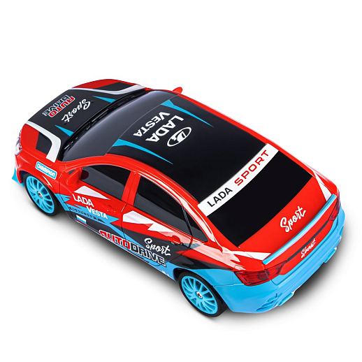 AUTODRIVE Р/У Машина для дрифта LADA Vesta,М1:24,2.4GHz,4WD,свет фар,4 доп.колеса,конусы,с аккум.,цв. красный,в/к 20,5*13*12см в Джамбо Тойз #4