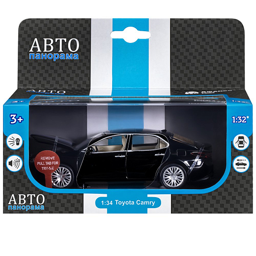 ТМ "Автопанорама" Машинка металлическая 1:34 Toyota Camry, черный, свет, звук, откр. двери, капот и багажник,  в/к 17,5*13,5*9 см в Джамбо Тойз #18