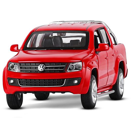 ТМ "Автопанорама" Машинка металлическая 1:30 Volkswagen Amarok, красный, свет, звук, откр. двери, капот и дверка багажника, инерция, в/к 19*9*7 см в Джамбо Тойз #14