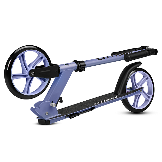 2хкол. самокат CITYRIDE 200, сталь 100%, грипсы 135мм TPR, колеса PU 200/200 мм. Голубой в Джамбо Тойз #4