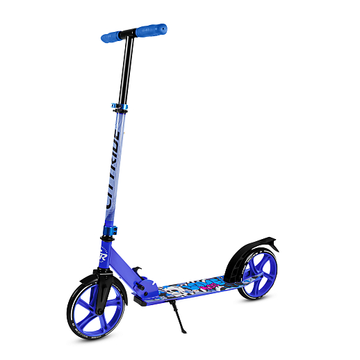 2хкол. самокат CITYRIDE 200, сталь 100%, грипсы 135мм TPR, колеса PU 200/200 мм. Синий в Джамбо Тойз #4