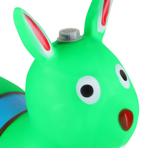 Животное-прыгун "Кролик" со звуком, 1300г, ПВХ, цвет Зеленый, 52*48*26 см в Джамбо Тойз #5