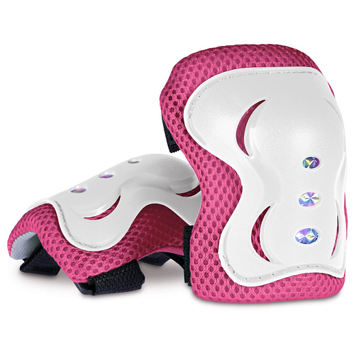 "CITY-RIDE" Комплект (ролики, защита, шлем, сумка), передне колесо со светом, колеса PU, подшипник ABEC 7, цвет белый-розовый в н/сумке, в/к в Джамбо Тойз #3