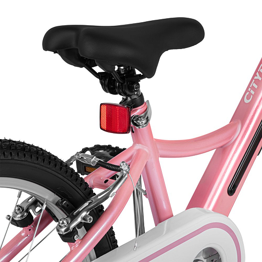Велосипед двухколесный CITYRIDE, модель CR-B2-11FU, рама сталь, колеса алюминий 20", v-brake тормоза, встроенная в раму подсветка, подножка, цвет розовый в Джамбо Тойз #10