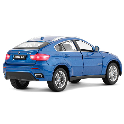 ТМ "Автопанорама" Машинка металлическая 1:26 BMW X6, синий, откр. двери, капот и багажник, свет, звук, свободный ход колес, в/к 24,5*12,5*10,5 см в Джамбо Тойз #9