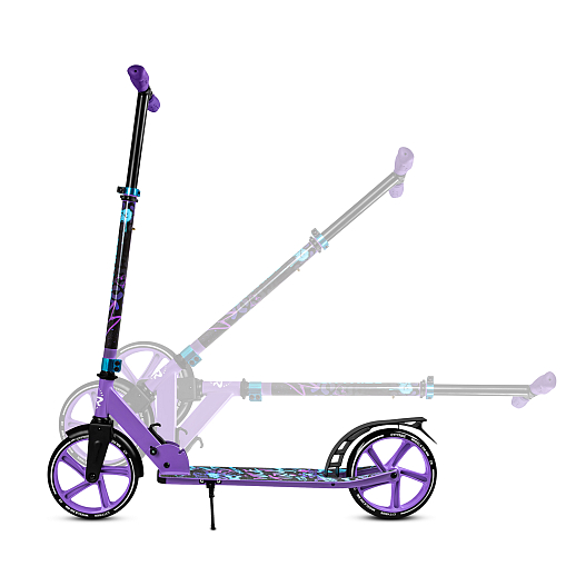 2хкол. самокат CITYRIDE 200, сталь 100%, грипсы 135мм TPR, колеса PU 200/200 мм. Фиолетовый в Джамбо Тойз #8