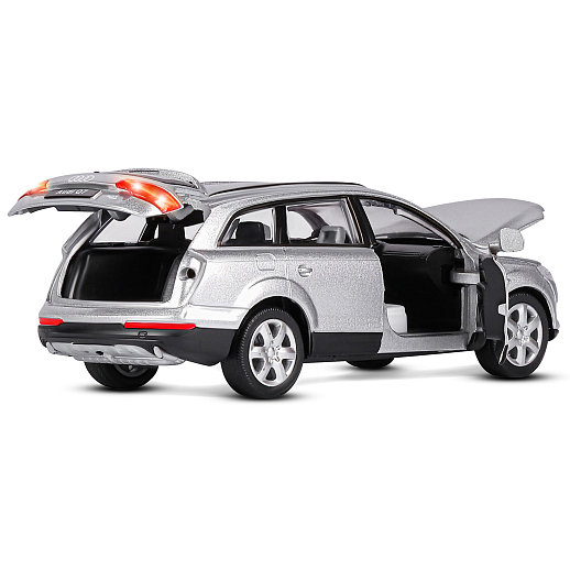 ТМ "Автопанорама" Машинка металлическая 1:32 Audi Q7, серебряный, свет, звук, откр. двери капот и багажник, инерция, в/к 17,5*13,5*9 см в Джамбо Тойз #16