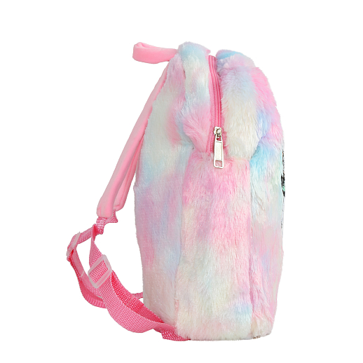 Рюкзачок детский для девочек c пайетками и мехом "Единорог", розово-голубого цвета, в/п 28*32*4 см в Джамбо Тойз #2