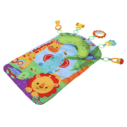 Детский развивающий коврик "Животные", овальной формы,   подушечка и подвески в комплекте, цвет зеленый, 38*8*25 см в Джамбо Тойз #3