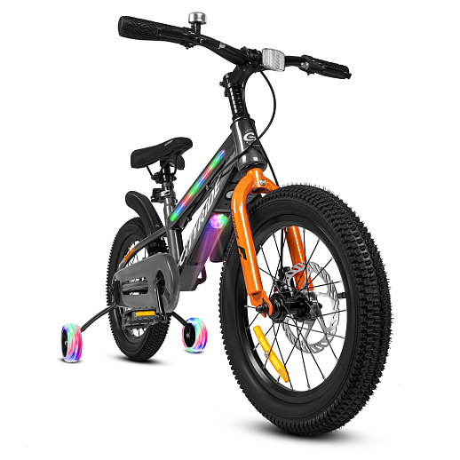 Двухколесный велосипед CITYRIDE, модель CR-B2-10, колеса 16 дюймов, рама сталь, дисковые механические тормоза, свет в раме, балансирные колеса, BT, цвет серый металлик в Джамбо Тойз #2
