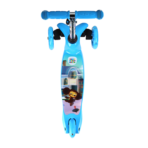 Трехколесный самокат Союзмультфильм , 3D-наклейка на деке, колеса PU 110/76 со светодиодами, синий, пакет в Джамбо Тойз #7