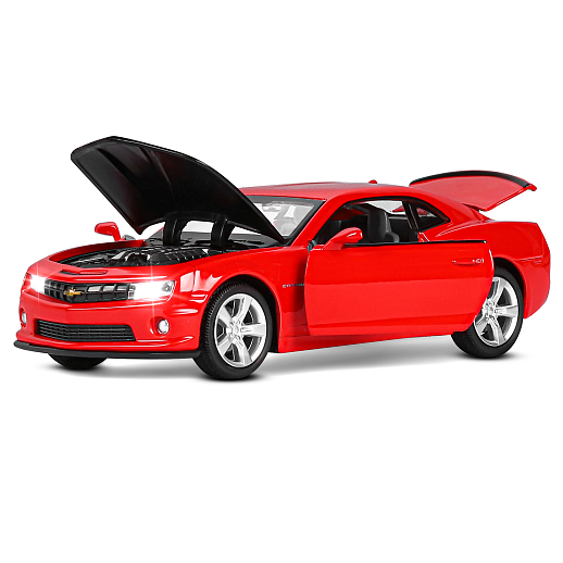 ТМ "Автопанорама" Машинка металлическая 1:32 Chevrolet Camaro SS, красный, свет, звук, откр. двери, капот и багажник, в/к 17,5*13,5*9 см в Джамбо Тойз #5
