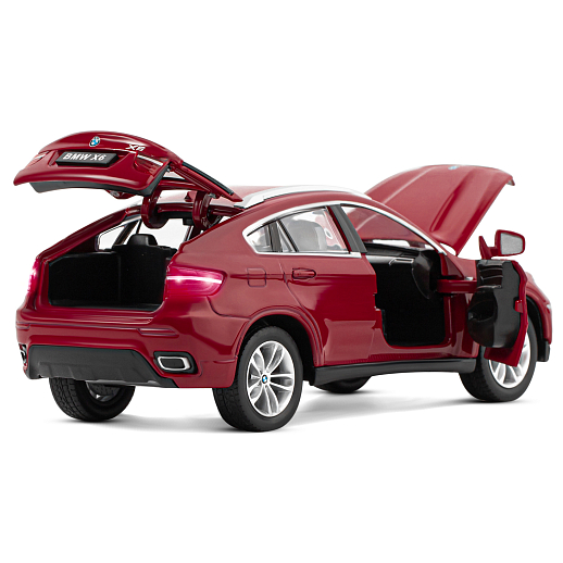 ТМ "Автопанорама" Машинка металлическая 1:26 BMW X6, бордовый, откр. двери, капот и багажник, свободный ход колес, в/к 24,5*12,5*10,5 см в Джамбо Тойз #17