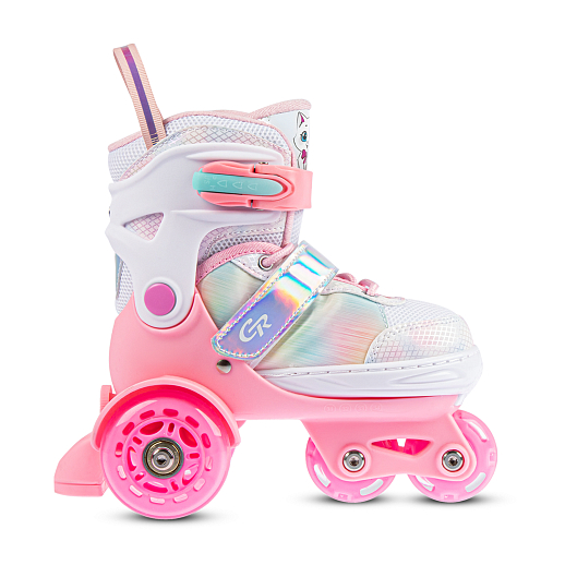 Набор роликов-квадов CITYRIDE, с принтом кошки, шлем, комплект защиты, сумка, колёса PU, текстильный мысок, подшипники ABEC7, розовый-белый, в/к 5сл гофорокартон в Джамбо Тойз #4