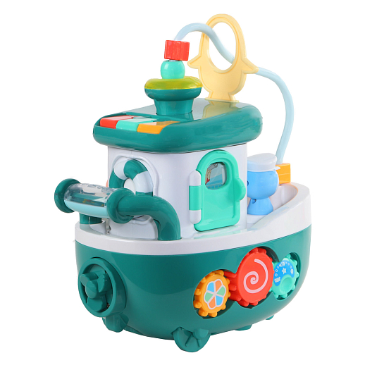ТМ "Smart Baby" Развивающая игрушка "Кораблик" цвет зеленый, 29 звуков, стихов, мелодий. Сказки и потешки. Свет, звук, регулирующаяся громкость, в/к 26,5x17x26,8 см в Джамбо Тойз #5