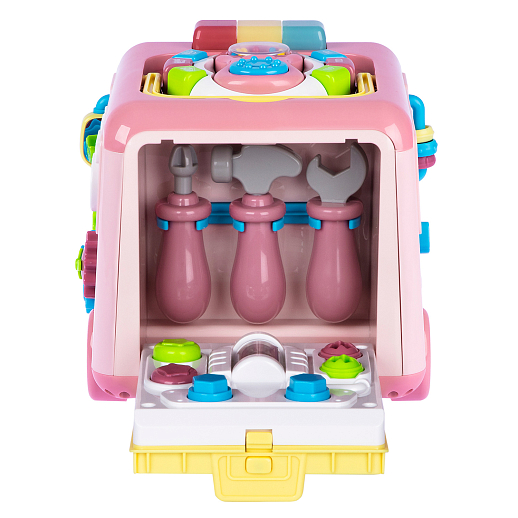 ТМ "Smart Baby" Развивающая игрушка "Автобус" цвет розовый, Шаинский, 57 звуков, стихов, мелодий, песен. Сказки и загадки. Свет, звук, регулирующаяся громкость, в/к 31х22,5х23,5 см в Джамбо Тойз #7
