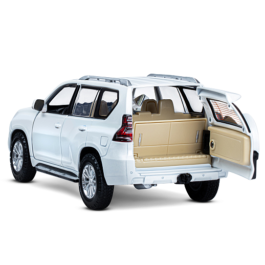 ТМ "Автопанорама" Машинка металлическая, 1:24,  Land Cruiser Prado, белый, открываются двери, капот и багажник, свободный ход колес, световые и звуковые эффекты, в/к 24,5х12,5х10,5 см в Джамбо Тойз #21