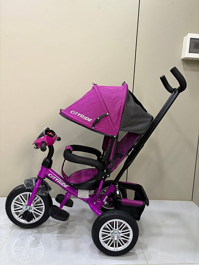 Трехколесный велосипед City-Ride, колеса надувка 12/10, сиденье не поворот, бампер ,фара, багажник в Джамбо Тойз