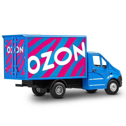 ТМ "Автопанорама" Машинка металлическая 1:28 ГАЗель NEXT OZON, синий, откр. двери, задняя дверка фургона, свет, звук, инерция, в/к 24*14*12 см в Джамбо Тойз #11