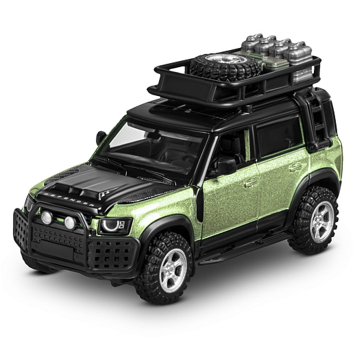 Машинка металлическая 1:43 2020 Land Rover Defender 110, зеленый, тюнинг, откр. двери, свободный ход колес, в/к 23,5*10*4 см в Джамбо Тойз #30
