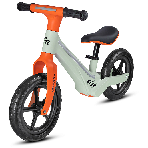 Беговел Cityride, модель CR-BB-07, рама пластик, колеса PU 12", свет, цвет оранжевый-зеленый в Джамбо Тойз #2