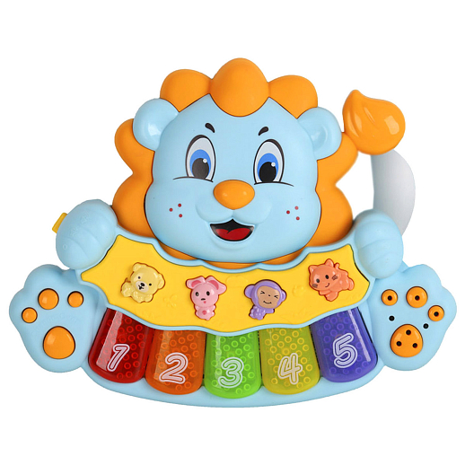 Музыкальная игрушка Пианино детское "Львенок" Smart Baby, развивающее, обучающее, цвет голубой, 36 звуков, мелодий, стихов, в/к 21,5x5,2x16,5 см в Джамбо Тойз #3