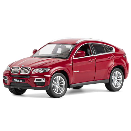 ТМ "Автопанорама" Машинка металлическая 1:26 BMW X6, бордовый, откр. двери, капот и багажник, свободный ход колес, в/к 24,5*12,5*10,5 см в Джамбо Тойз #2