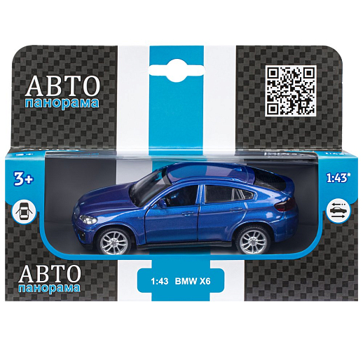 ТМ "Автопанорама" Машинка металлическая 1:43 BMW X6,синий, откр. двери, инерция, в/к 17,5*12,5*6,5 см в Джамбо Тойз #3