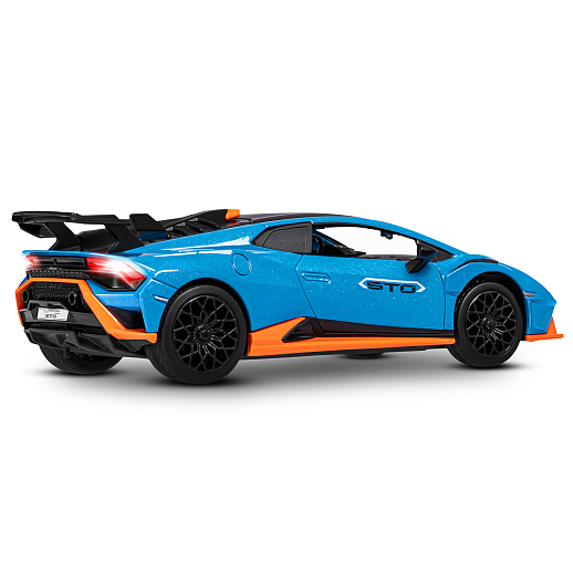 ТМ "Автопанорама" Машинка металлическая, 1:24  Lamborghini  Huracán STO, голубой, откр. двери и капот, свет, звук, свободный ход колес, в/к 24,5х12,5х10,5 см в Джамбо Тойз #12