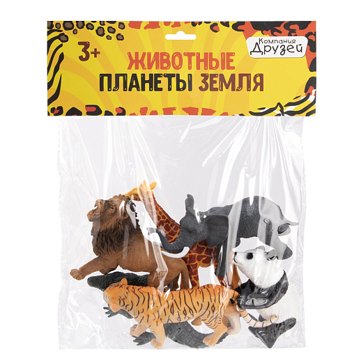 Набор фигурок животных "Дикие Животные" ТМ "КОМПАНИЯ ДРУЗЕЙ", серия "Животные планеты Земля", 6шт, в/п в Джамбо Тойз #2