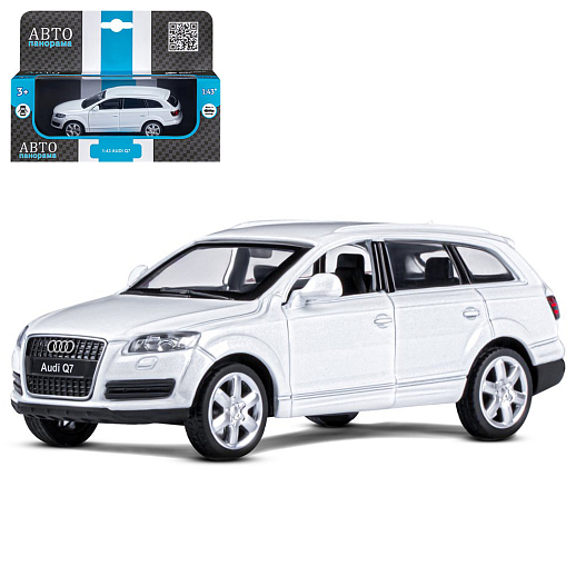 ТМ "Автопанорама" Машинка металлическая 1:43 Audi Q7, белый, откр. двери, инерция, в/к 17,5*12,5*6,5 см в Джамбо Тойз