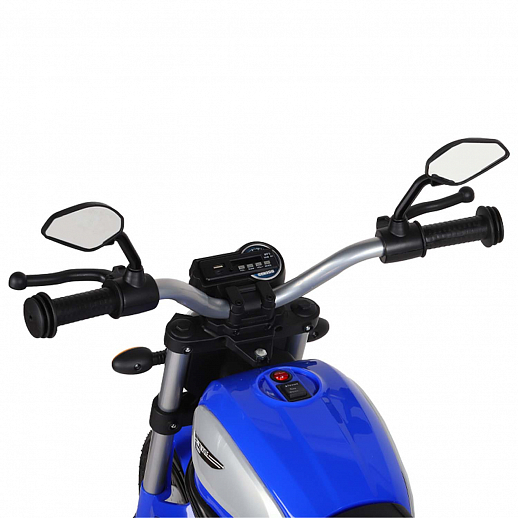 Мотоцикл двухколесный на аккум. 6V6AH*1,  2*15W, свет, звук, надувные колёса, красный, размер мотоцикла 107*53*72см. в Джамбо Тойз #9