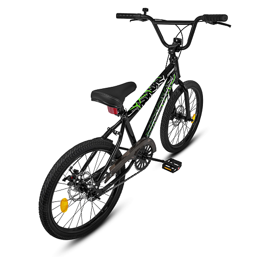 Велосипед двухколёсный CITYRIDE, модель CR-B2-14F7, рама сталь, колеса 20", дисковые тормоза, цвет чёрный-зелёный в Джамбо Тойз #10