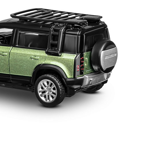Машинка металлическая 1:43 2020 Land Rover Defender 110, зеленый, тюнинг, откр. двери, инерция, в/к 23,5*10*4 см в Джамбо Тойз #28