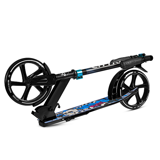 2хкол. самокат CITYRIDE 200, сталь 100%, грипсы 135мм TPR, колеса PU 200/200 мм. Черный в Джамбо Тойз #7