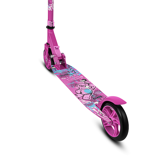 Самокат из 100% стали с полиуретановым колесом диаметром 145 мм, подшипником ABEC-7 грипсы TPR   Размер изделия: 76 * 32 * 96 см Упаковка: 1 шт / коробка, 23*12*68.5 см размер деки:: 51X12 см, розовый в Джамбо Тойз #11
