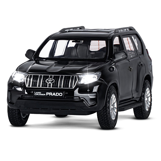 ТМ "Автопанорама" Машинка металлическая, 1:24, Land Cruiser Prado, черный, открываются двери, капот и багажник, свободный ход колес, световые и звуковые эффекты, в/к 24,5х12,5х10,5 см в Джамбо Тойз #6