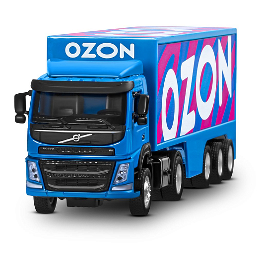 Игрушка для детей: Машинка металлическая 1:50 Volvo OZON, цвет синий, откидывается кабина, свет, звук, свободный ход колес, артикул JB1251739 в Джамбо Тойз #5