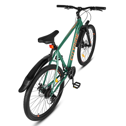 Велосипед двухколёсный CITYRIDE, модель CR-B2-SH01, рама сталь, размер колёс 26", двойные алюминиевые обода, 21 скорость, амортизационная вилка, цвет зеленый в Джамбо Тойз #2