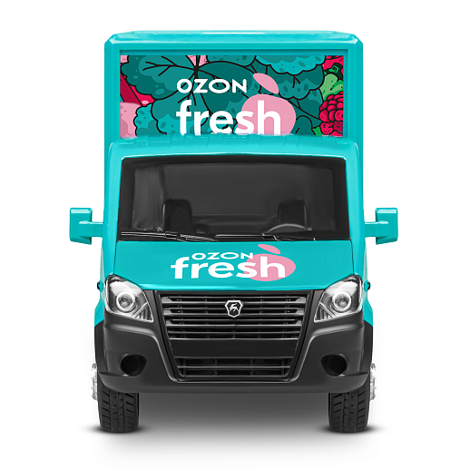 ТМ "Автопанорама" Машинка металлическая 1:28 ГАЗель NEXT OZON fresh, зеленый, откр. двери, задняя дверка фургона, свет, звук, инерция, в/к 24*14*12 см в Джамбо Тойз #12