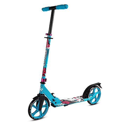 2хкол. самокат CITYRIDE 200, сталь 100%, грипсы 135мм TPR, колеса PU 200/200 мм. Зеленый в Джамбо Тойз #3