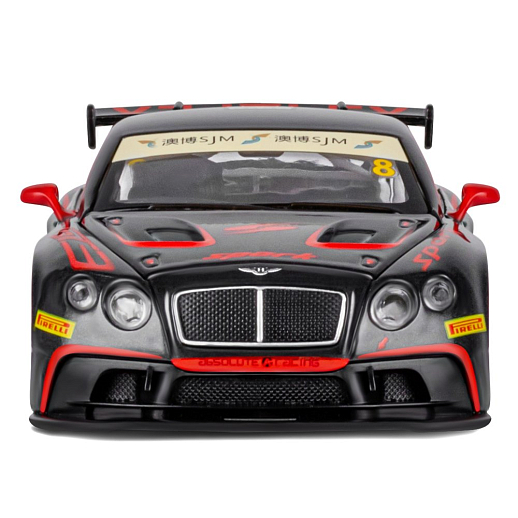 ТМ "Автопанорама" Машинка металлическая 1:32 Bentley Continental GT3, черный, свет, звук, откр. двери и капот, инерция, в/к 17,5*13,5*9 см в Джамбо Тойз #11