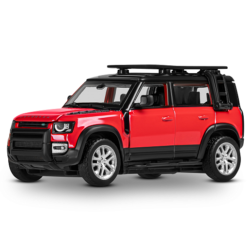 Машинка металлическая 1:43 2020 Land Rover Defender 110, красный, тюнинг, откр. двери, свободный ход колес, в/к 23,5*10*4 см в Джамбо Тойз #2